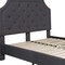 Merrick Lane Provence Platform Bed with Slatted Support Contemporary Tufted Upholstery with Accent Nail Trim
